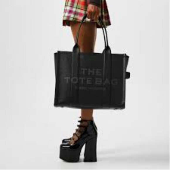 #123 NWT - Marc Jacobs The Woven DTM Large Tote/Shoulder/Crossbody Black Bag - Picture 8 of 17